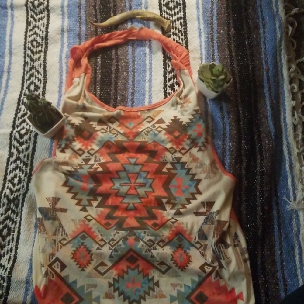 Aztec halter neck